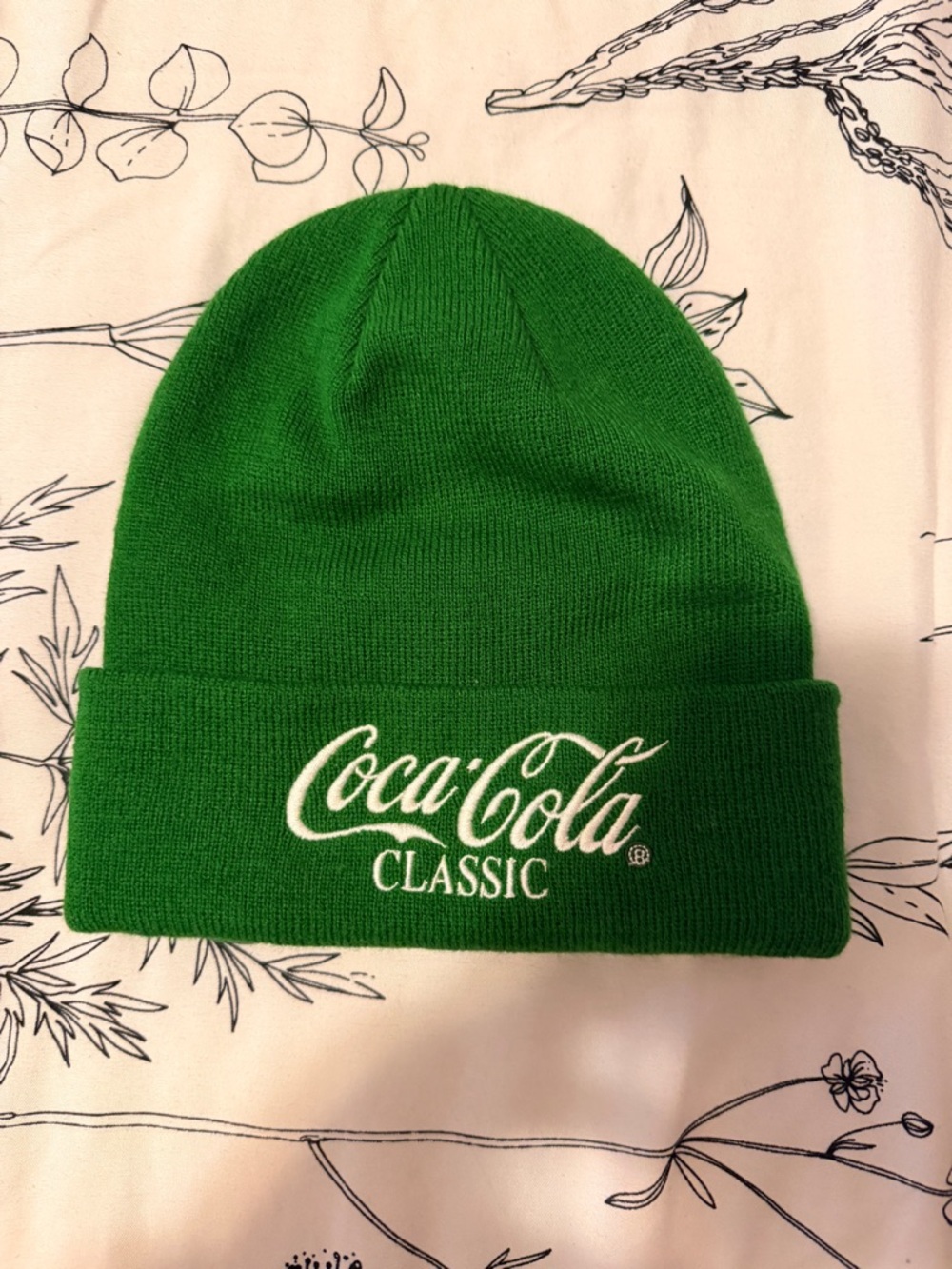 Coca-Cola Green Beanie with White Embroidered Logo